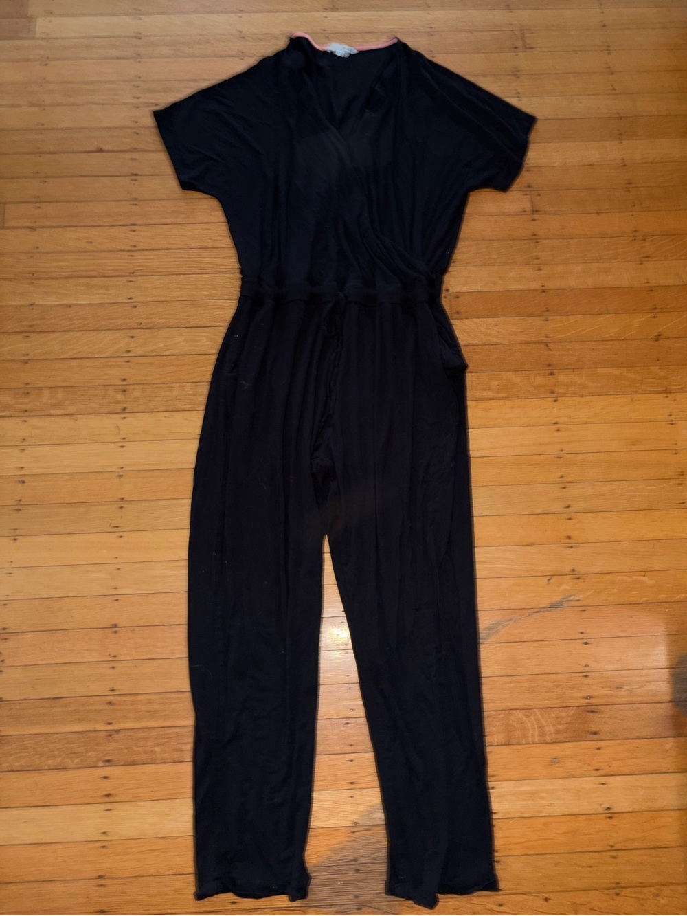 Boden solid black knit stretch jumpsuit romper one piece outfit 18